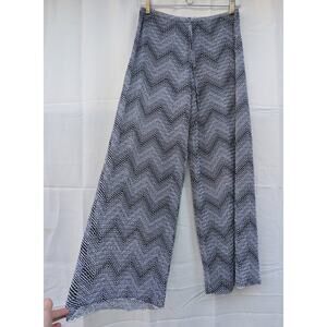 Jordan Taylor Womens Swimsuit Cover Up Mesh Pants Sz L Beach Pool‎ Black & White